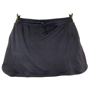 Weekends by Chico's Midnight Blue Tie Front Curved Hem Skort Size 3 NWT